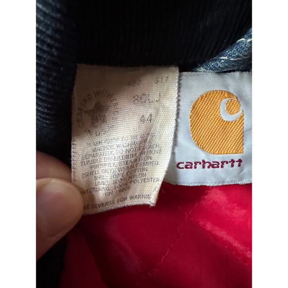Vintage Carhartt Detroit 80LJ 80’s USA Made Denim Bloody Guts L Trucker Jacket - Picture 3 of 9